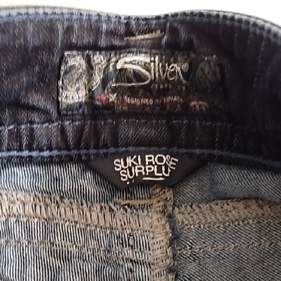 Silver Suki Stretch Denim Peddle Pusher Bermuda Denim Shorts - Picture 6 of 13